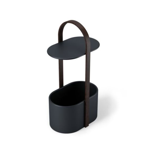 Bellwood Freestanding Storage/End Table Blk/Walnut
