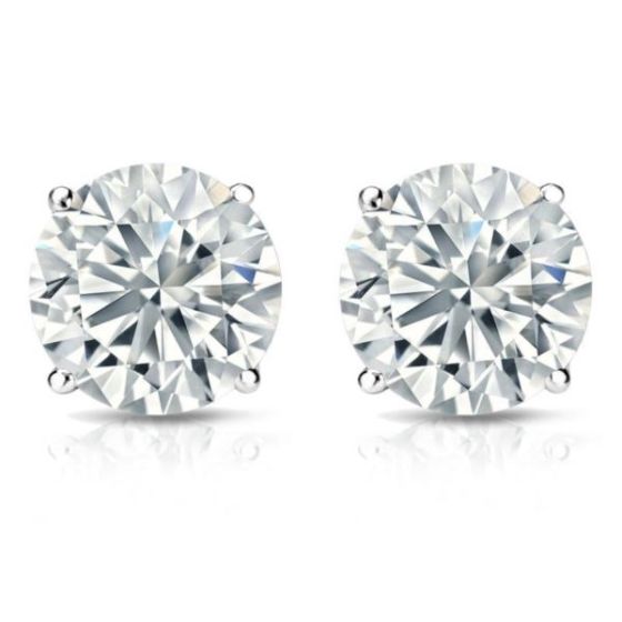 Bright White Round Lab Grown Diamond Prime Stud in Sterling Silver 0.05ct, Color-FG, Clarity-SI2 I1