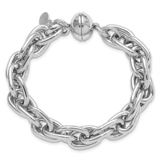 Sterling Silver Rhodium-Plated 7.5