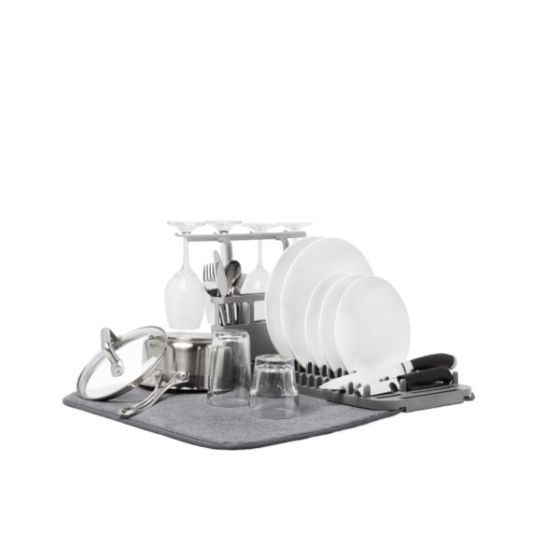 Udry Dishrack W/ Dry Mat  Charcoal