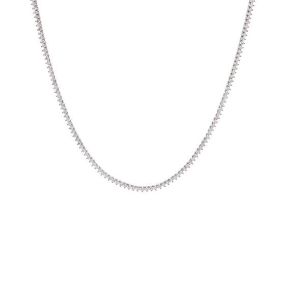 3CT Lab-Grown Tennis Necklace 14K Size 16