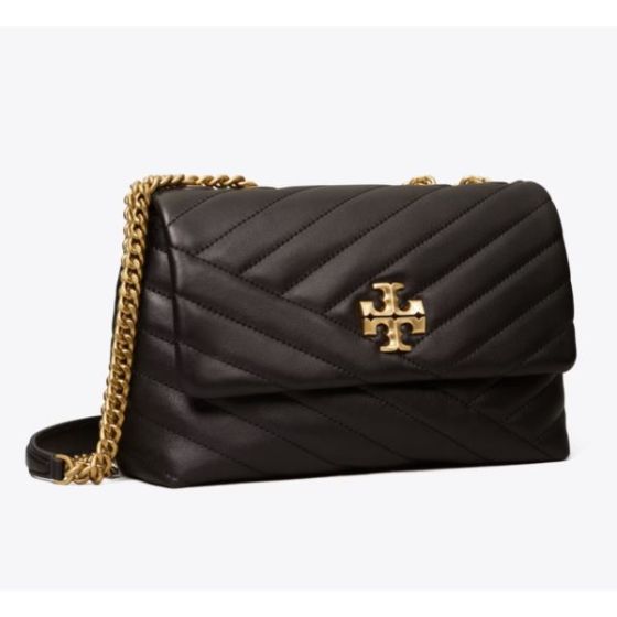 Kira Chevron Small Coveritble Shoulder Bag - Black