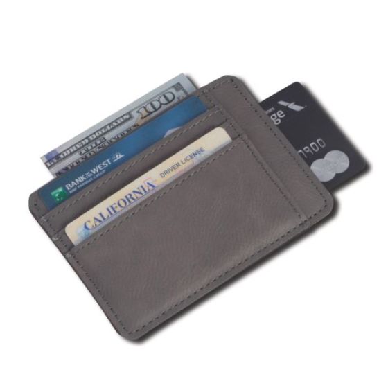 Grey Leatherette 5 Slot Credit Card Holder