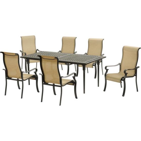 Brigantine 7-Piece Dining Set with an Expandable Cast-Top Dining Table