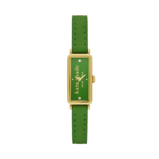 Ladies' Rosedale Gold & Green Leather Strap Watch Green Dial