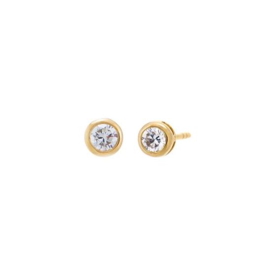 Lab-Grown Diamond Bezel Studs 14K Size 0.25 CT
