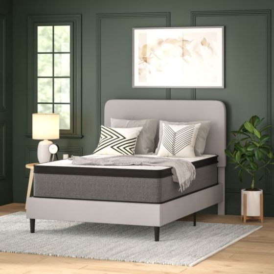 13 Inch Hybrid Pressure Relief Euro Pillow Top Queen Size Mattress In A Box
