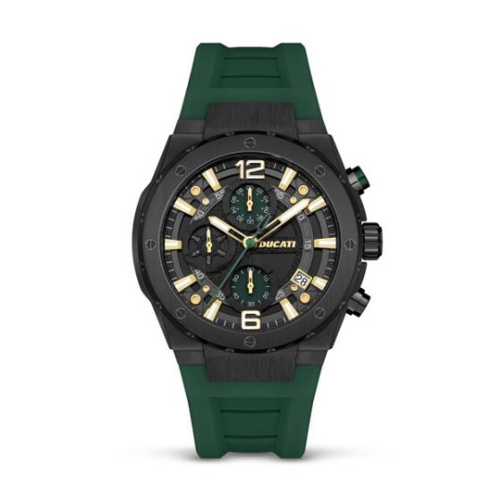 Ducati Chronograph Watch Green Strap Size Mens Stand