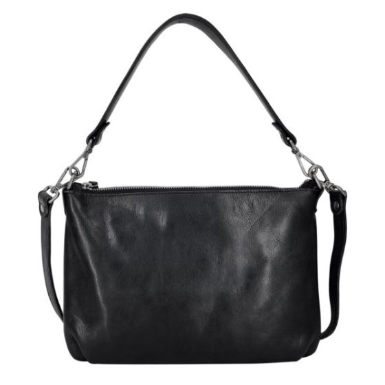 Stevie Leather Crossbody/Clutch Black