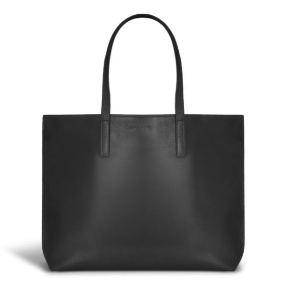 Onyx Leather Open Tote Size 18