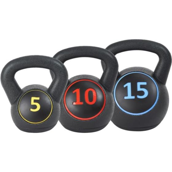 US Weight - Plastic Kettlebell Set (5, 10, 15 pounds)