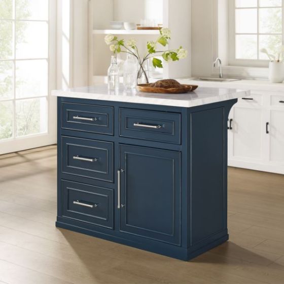 Cutler Faux Marble Top Kitchen Island