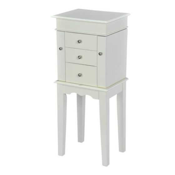 Jewelry Armoire Cabinet Organizer - Antique White