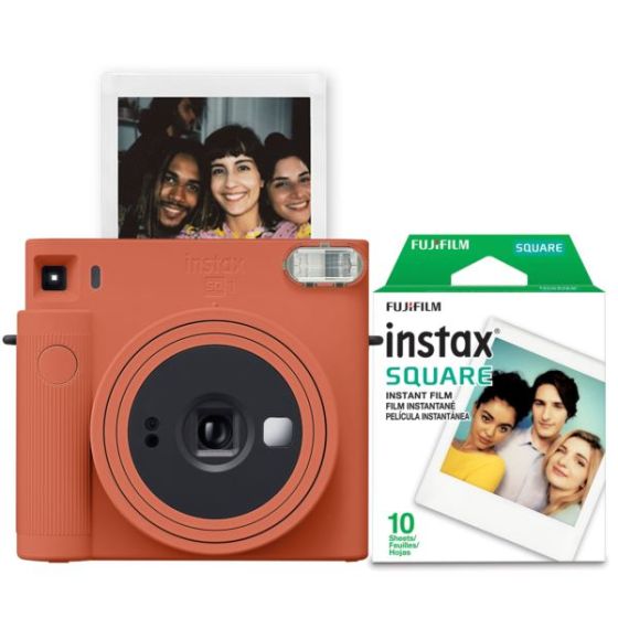Instax Square SQ1 Instant Camera w/ 10 Count Film Terracotta Orange