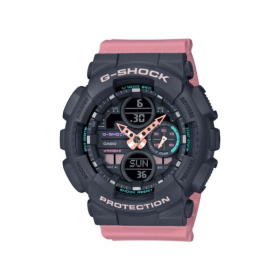Ladies Compact G-Shock Pink Analog/Digital Resin Watch Black Dial