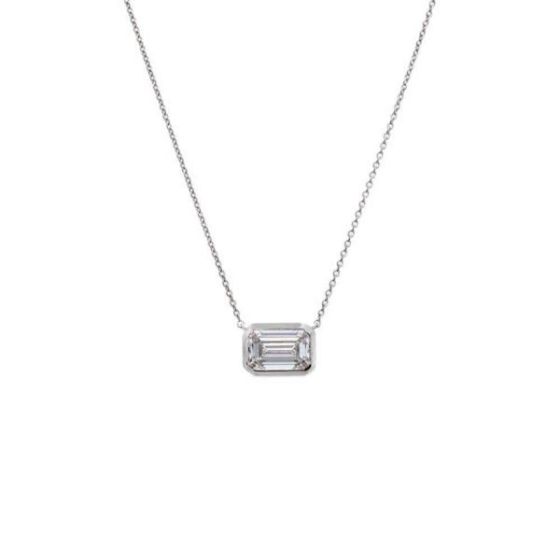 0.25 CT Lab-Grown Emerald Necklace 14K Size 18