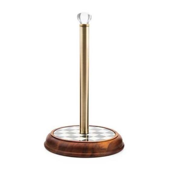 Royal Check Wood Paper Towel Holder