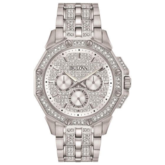 Mens Octava Silver Swarovski Crystal Watch
