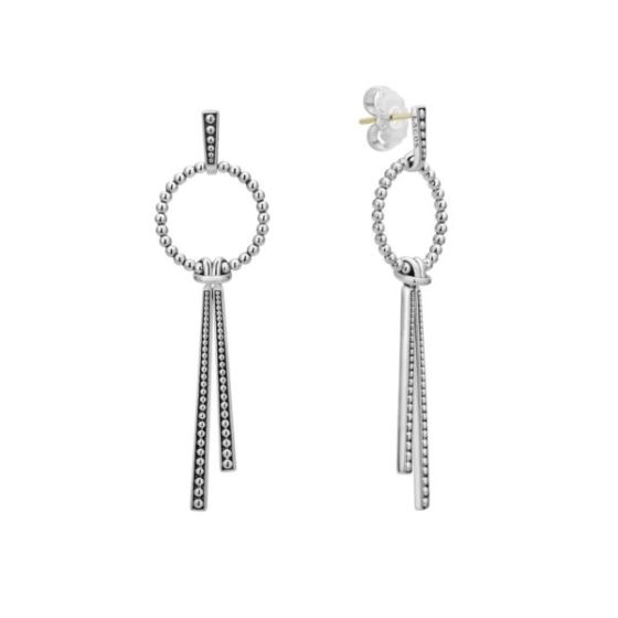 Double Station Linear Drop Earrings Size 61mm