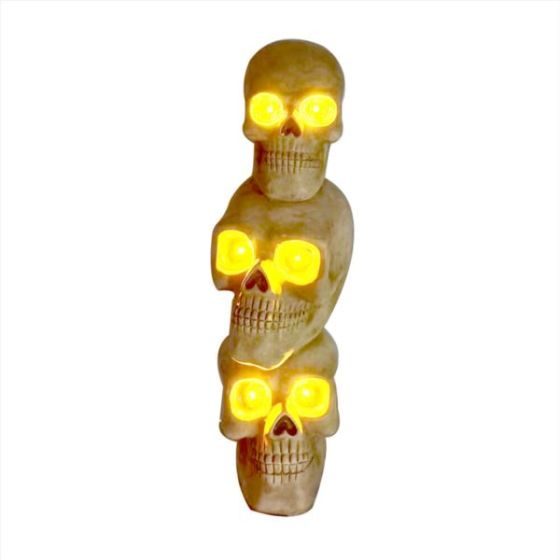 37-in. Skull Stack Statue with LED Eyes