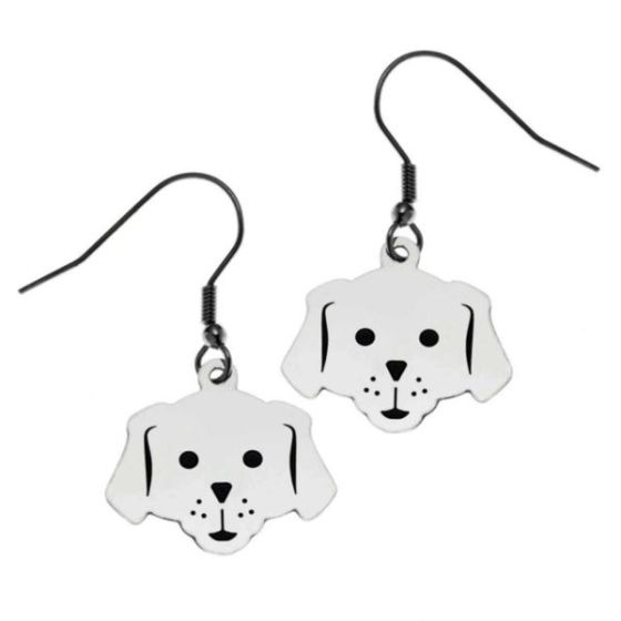 Joyful Sentiments Dog Face Fish Hook Earrings