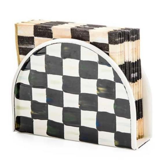 mocha check napkin holder
