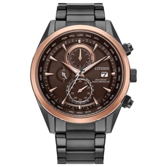Men's Sport Luxury Radio Control Red Dial Stainless Steel Watch