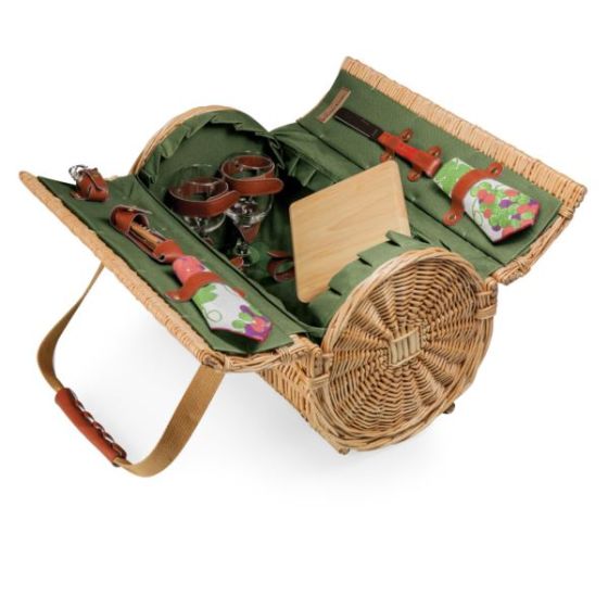 Verona Basket - Adeline Collection - Navy with Coral Pattern