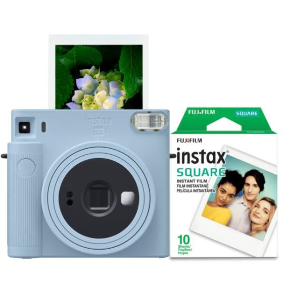 Instax Square SQ1 Instant Camera w/ 10 Count Film Glacier Blue