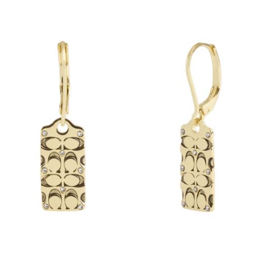 Signature Quilted Drop Earrings - Gold