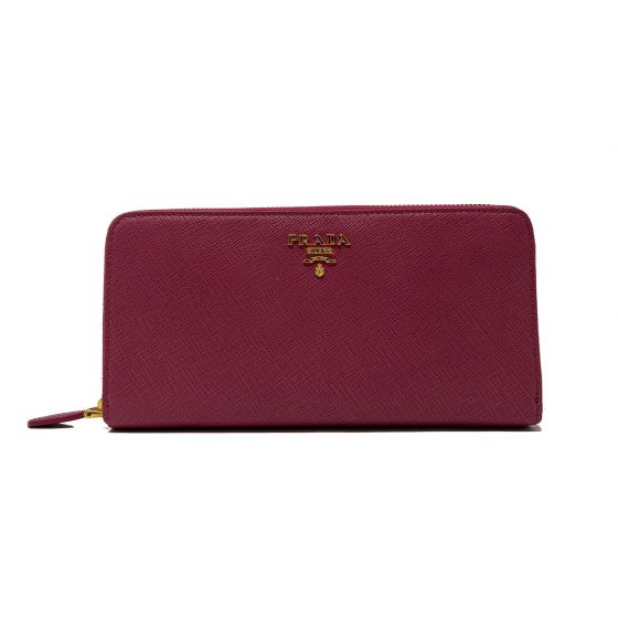 Women's Large Zip Around Saffiano Wallet Size 4.05