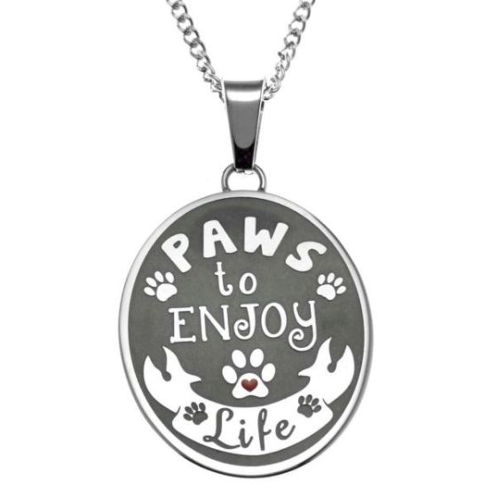 Joyful Sentiments Paws To Enjoy Pendant Necklace