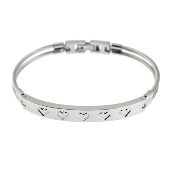 Joyful Sentiments Etched Heart Bracelet