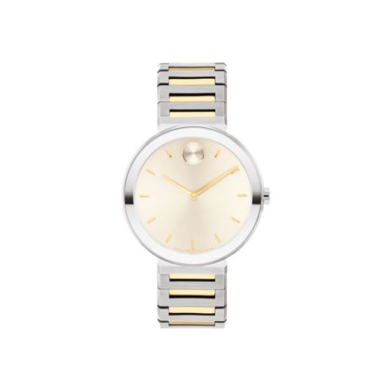 Ladies' Bold Horizon Two-Tone Stainless Steel Watch Taupe Chalk Dial