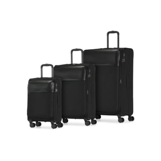 Bugatti Siena 3 piece Soft side luggage Set, Black