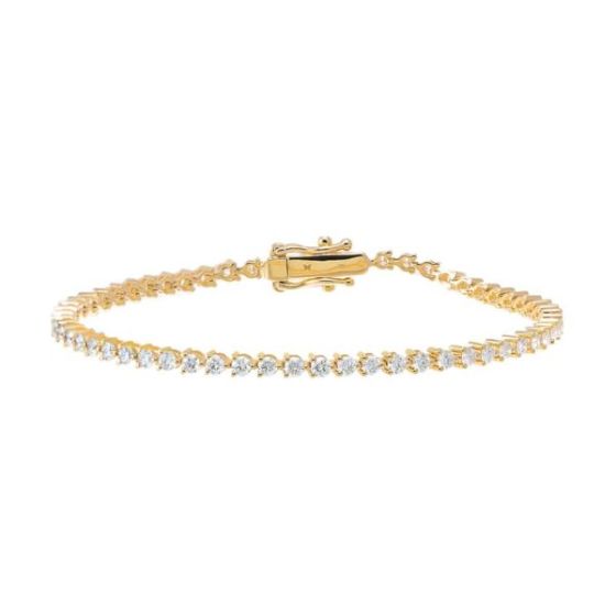 5CT Lab-Grown Tennis Bracelet 14K Size 7