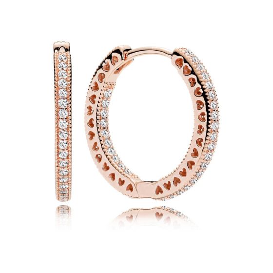 Sparkle & Hearts Hoop Earrings