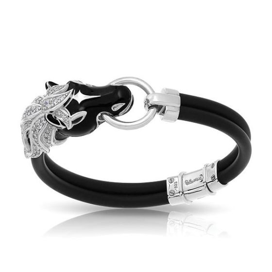 Belle Etoile Cheval - PARIKHS Round Cubic Zirconia studded Black Cheval Bracelet - 925 SS.