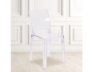 Ghost Chair with Square Back in Transparent Crystal - Wedding Chairs