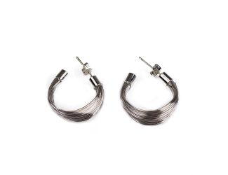 Silver plated Coil Wire Hoop Earrings