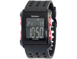 Men's Chronograph Black and Red Digital Sport Watch