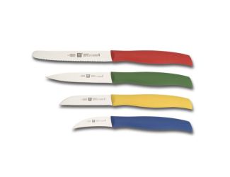 Twin Grip 4pc Multi-Colored Paring Knife Set