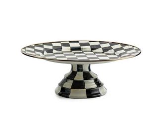 Sterling Check Large Pedestal Platter