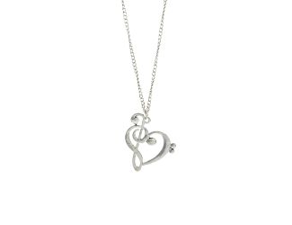 Celebrating One's Love of Music Silver Necklace