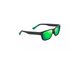 Keola Polarized Sunglasses Matte Black Frame MAUIGreen Lens
