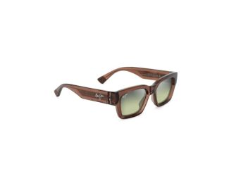 Kenui Polarized Sunglasses Shiny Light Brown Frame Maui HT Lens