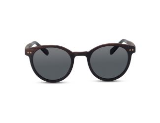 Ebony - Round Wooden Sunglasses Brown
