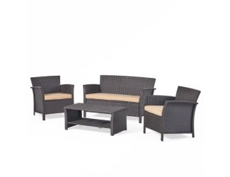 Silver Bay 4-Piece Wicker Sofa Set - Brown