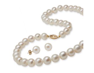 Pearl Earrings & Necklace Set