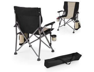 Outlander Folding Camp Chair w/ Cooler Black